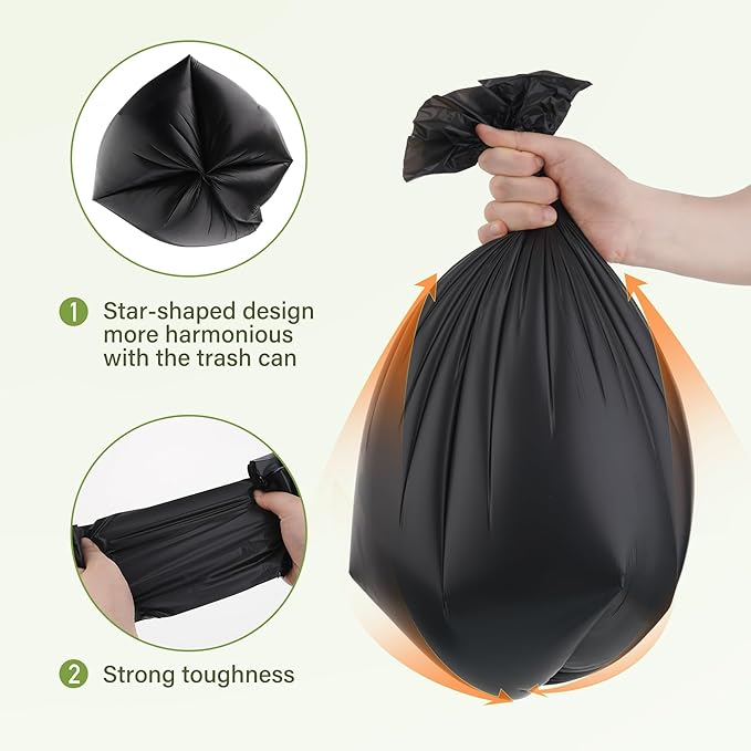 5 Gallon Trash Bags Compostable Portable Toilet Bags Compost Garbage Bag Extra Thick 0.86 Mil for Camping Travel Kitchen Bathroom BPI Certified 30 Counts, Black