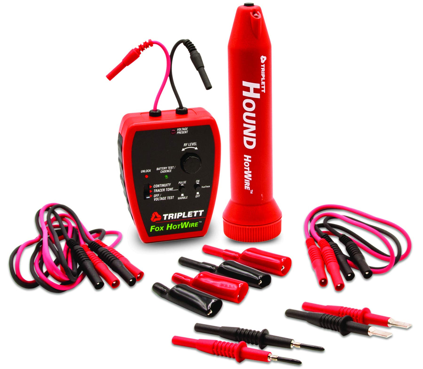 Triplett 3388 Fox & Hound HotWire Live Wire Tone and Probe Wire Tracing Kit with Adjustable Sensitivity - Traces Wires from 0 ~ 250 VAC and up to 1000 ft,Black