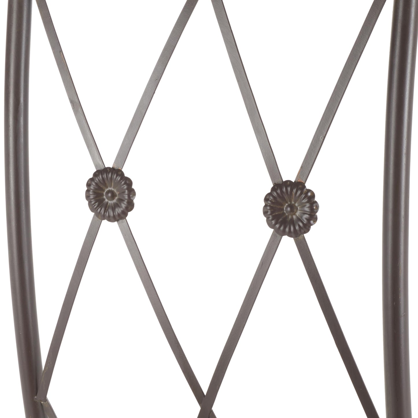 SAFAVIEH Outdoor Collection Mizell Rustic Brown Lattice Wrought Iron Moon Gateway Arbor