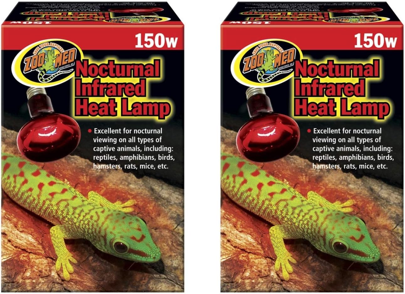 Zoo Med (2 Pack) Red Infrared Heat Lamp, 150 Watts