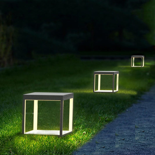 JHOTEC Solar Outdoor Post Lights,110V & 12V Voltage Can be Used Wired Lantern Column Lamp with E26 Base,Outdoor Column Lights,IP54 Waterproof,LED Post lamp,Deck Lights (Wiring, 16X16IN), Black