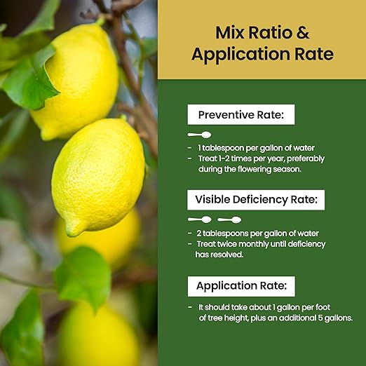 16oz Lemon Tree Fertilizer - Makes 16 Gallons of 2-in-1 Liquid Fertilizer, 4-3-6 NPK Liquid Plant Food with Macronutrients + Micronutrients for Lush Growth, Stronger Roots, and Juicy Lemons