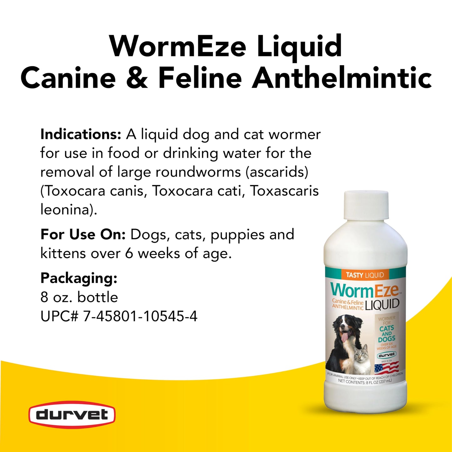 Durvet WormEze Liquid Canine & Feline Antihelmintic, 8 oz