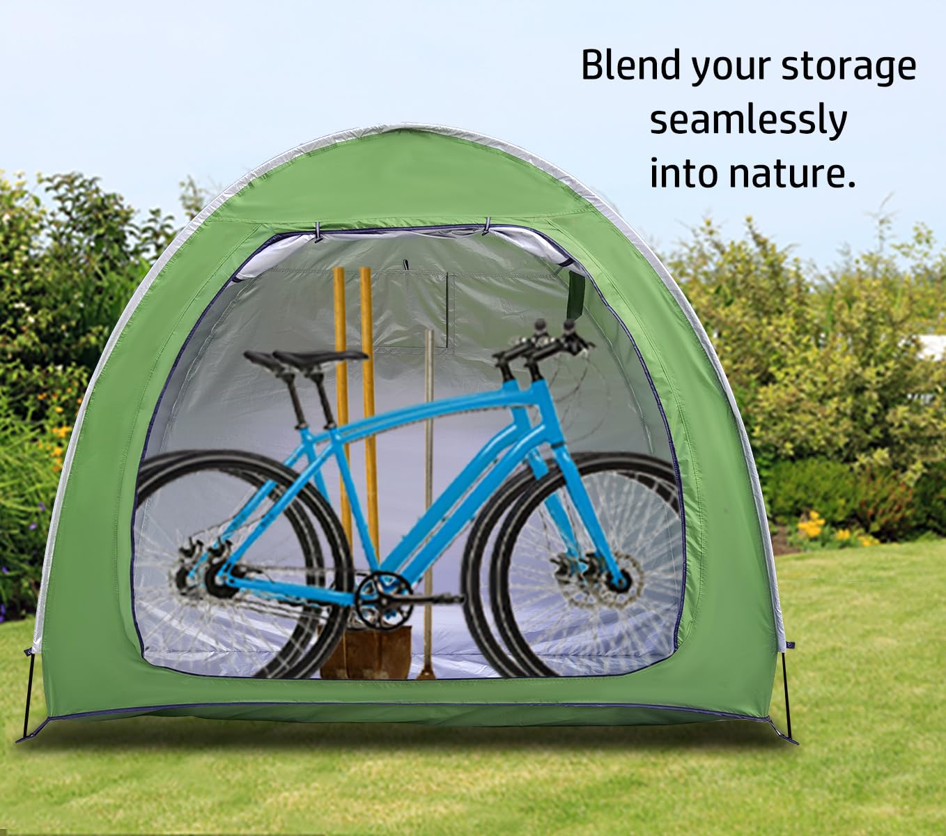 HuaKastro Outdoor Bike Cover Bicycle Tent for 2 Bikes, Waterproof Oxford Storage Tent, Foldable Bike Shelter for Camping