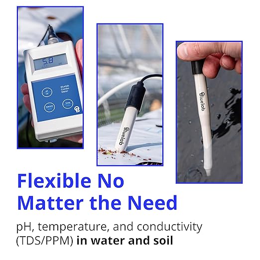 Bluelab METCOMPLUS Combo Meter Plus for pH, Temperature, and Conductivity in Water and Soil with Easy Calibration, Digital Nutrient (TDS/PPM) Testing Kit for Hydroponic System & Growing Indoor Plants