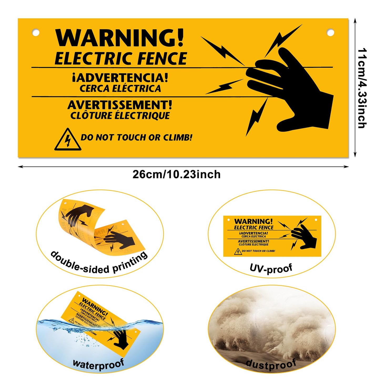 Yaocom 53 Pcs Electric Fence Set 250FT Electric Fence Wire 50 Pcs Electric Fence Insulators and 2 Pcs Electric Fence Warning Signs for Animal Husbandry Electronic