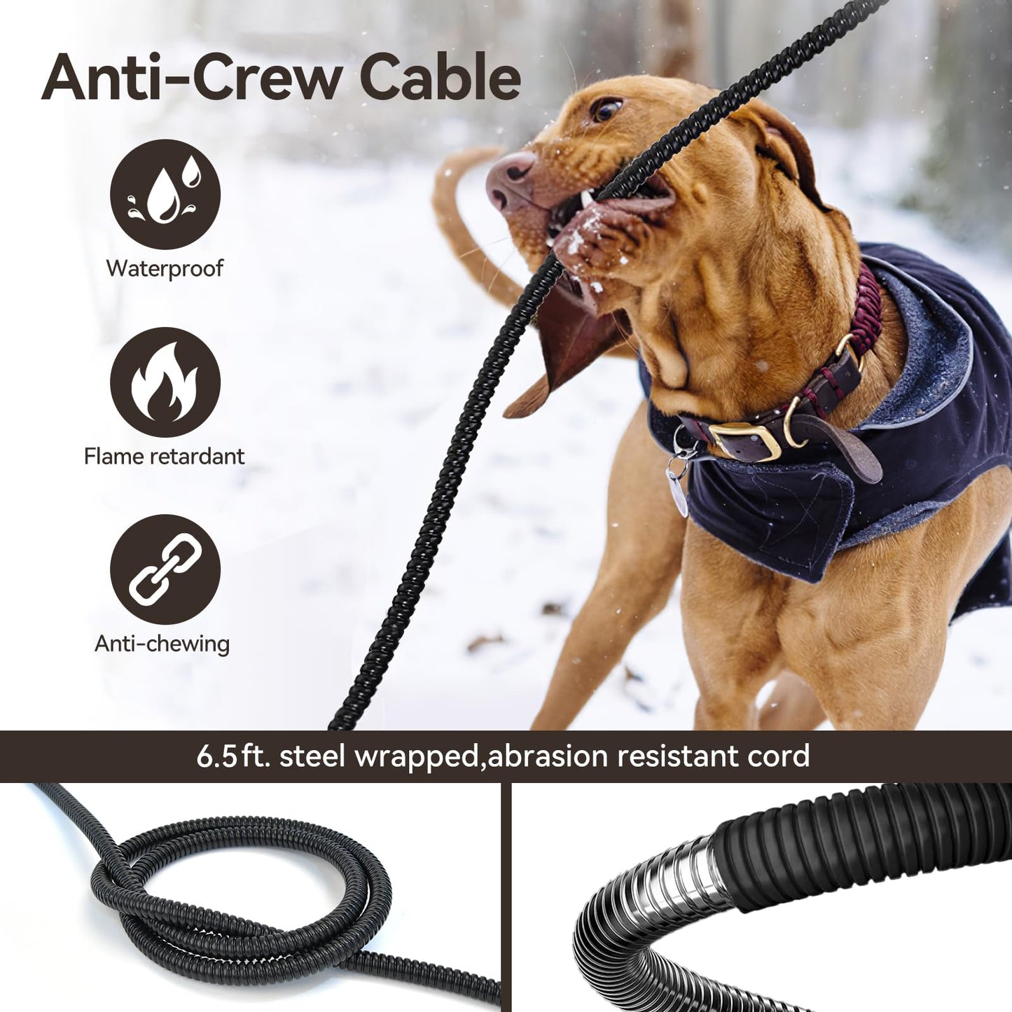 Heated Water Bowl for Outdoor Dogs Cats, 3.7L Thermostatic Heated Pet Bowl for Outside Dog Cat Chickens Duck Birds Waterer in Winter, Automatic Heated Dog Bowl Outdoor with Anti Chew Cord