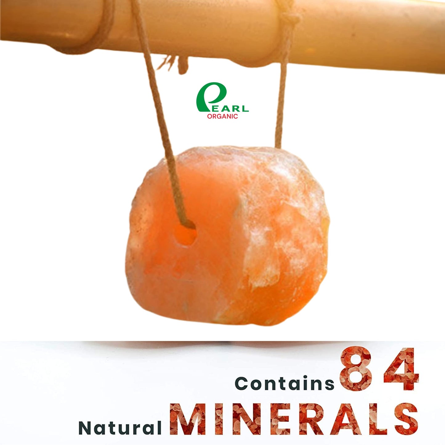 Pearl Organic New 8 lbs Animal Himalayan Salt Lick on Rope for Horses, Deer, Rabbits, Cows and Other Livestock | Lick Salt for Deer | Digestive Aid for Animals | Horse Treats (8 lbs)
