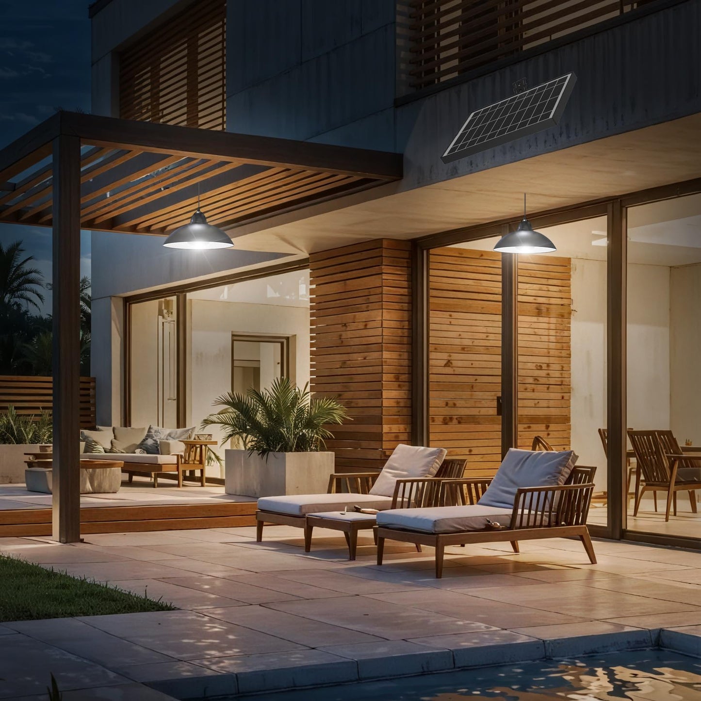Lightonight Solar Pendant Lights Upgraded Double Bulb Lights IP65 Weatherproof Dusk to Dawn Solar Shed Lamp with Remote Controller for Outdoor Gazebo Barn Chicken Coop Bullpen Pig Pen Stables Tents
