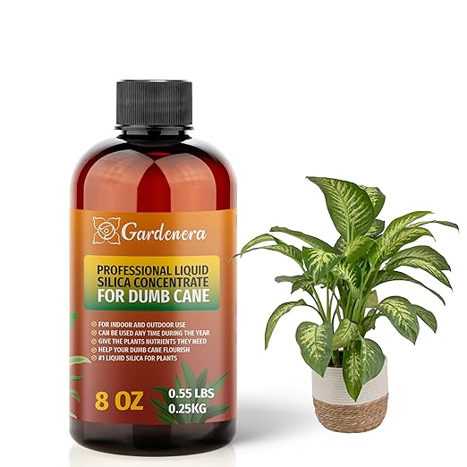 𝐏𝐑𝐄𝐌𝐈𝐔𝐌 Liquid Silica Plant Supplement - 8oz - Dumb Cane Plants Liquid Silica Boost Fertilizer - Stronger Stems & Healthy Leaves for Indoor & Outdoor Plants (Makes 45 Gallons)