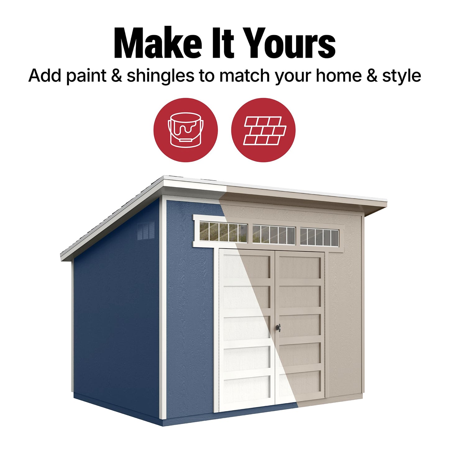 Handy Home Products Olympia 10x7.5 Wood Storage Shed with Floor Kit- Does not Include Paint or Roofing Shingles