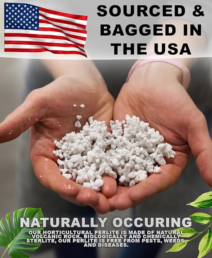 Horticultural Coarse Perlite – 2 Quart Bag – All-Natural Lightweight Additive for Improved Drainage & Aeration – Ideal for Potting Soil, Bonsai, Succulents, Houseplants, Seed Starting & Propagation