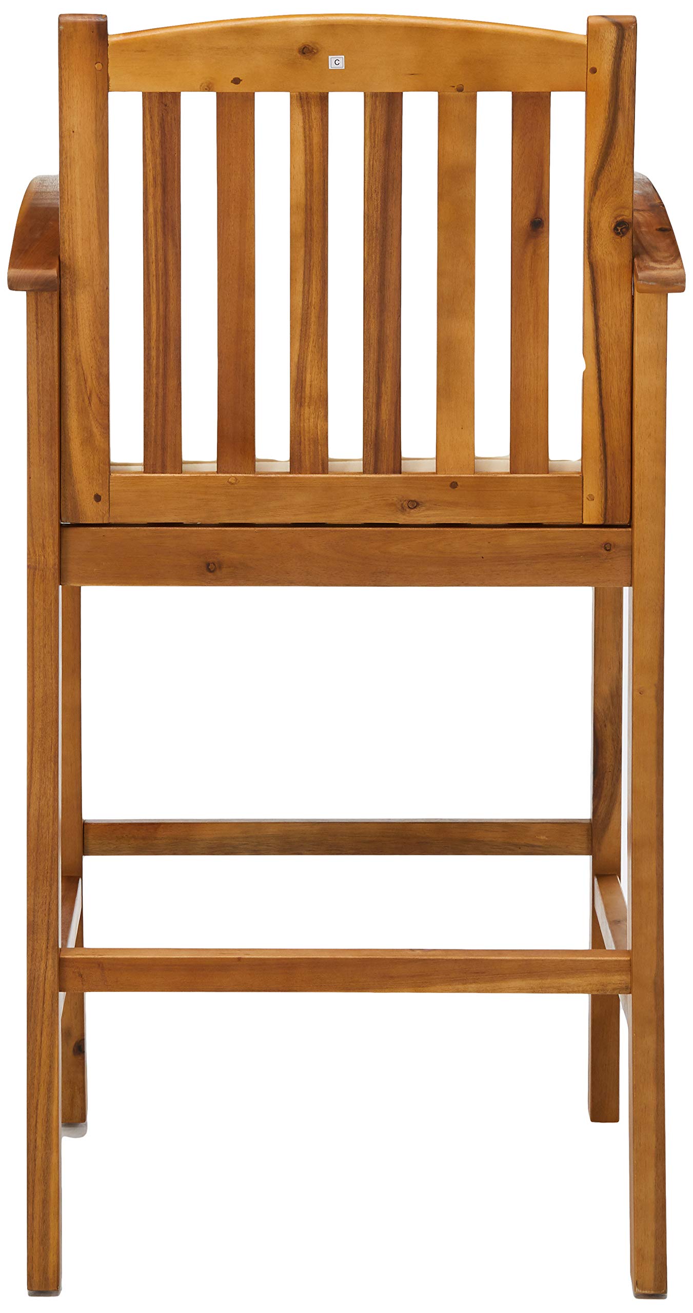 Christopher Knight Home Grace Outdoor Acacia Barstools, Natural Finish and Cream (Set of 2)