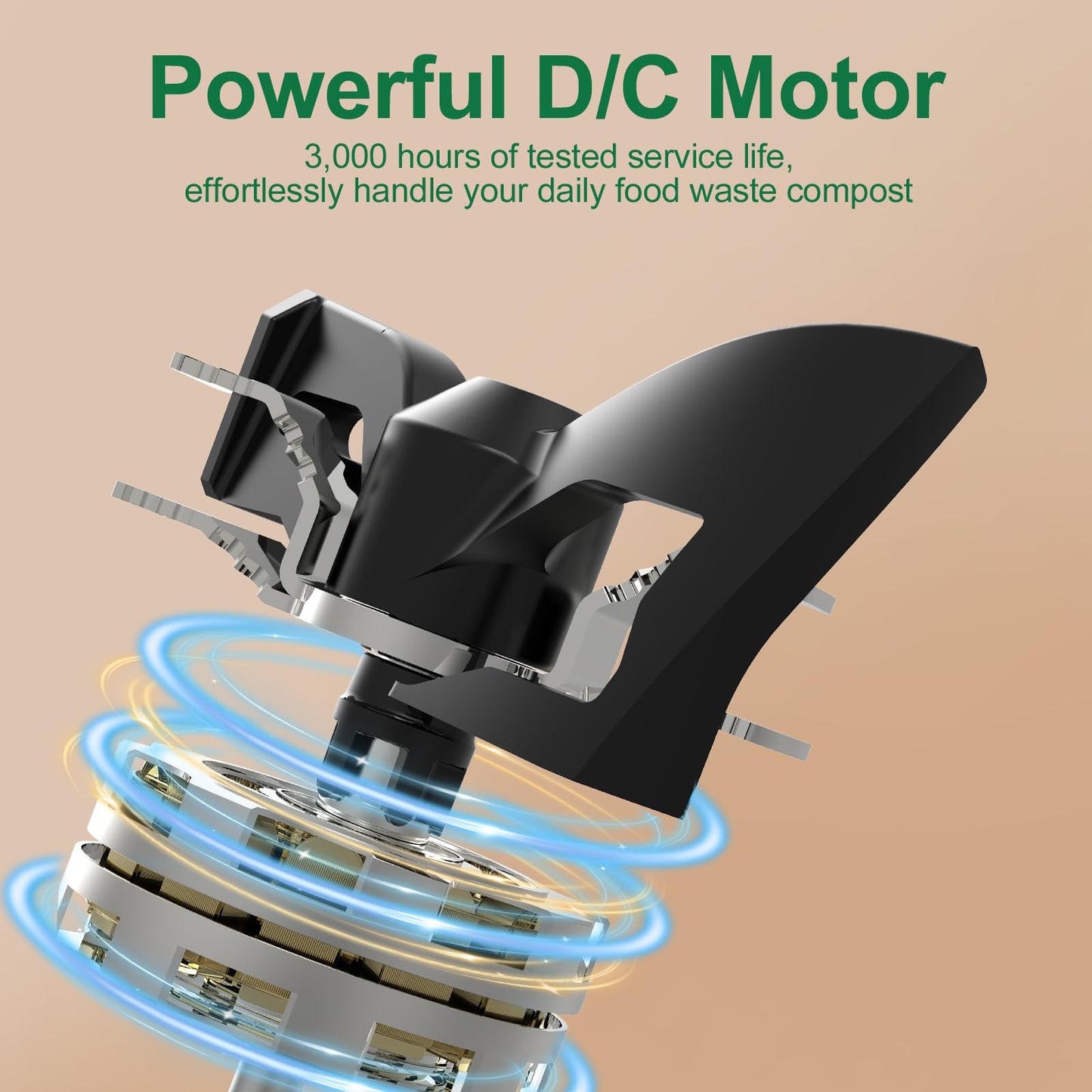 MOLINGDUN 3L Electric Composter for Kitchen, Countertop Compost bin, One Touch Smart Model Handle Kitchen Waste, with Triple Grinding Blade, Carbon Filter, Auto-Cleaning, LED Touch Screen