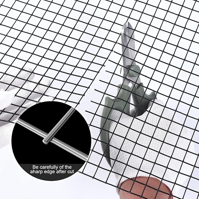 Land Guard Hardware Cloth 1/2 inch 48inx100.1ft PVC Vinyl Coated 19 Gauge Square Chicken Wire Fence Mesh Roll Raised Garden Bed Plant Supports Poultry Netting Cage Snake Fence…