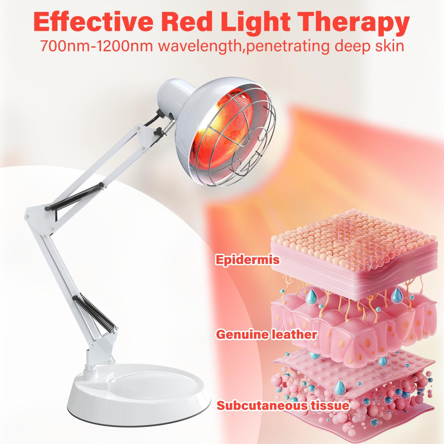 Near Infrared Lamp, Infrared Therapy Bulb Heat Lamp Red Light Therapy for Body Joint Pain and Muscle Aches Infrared Light Home Use Device
