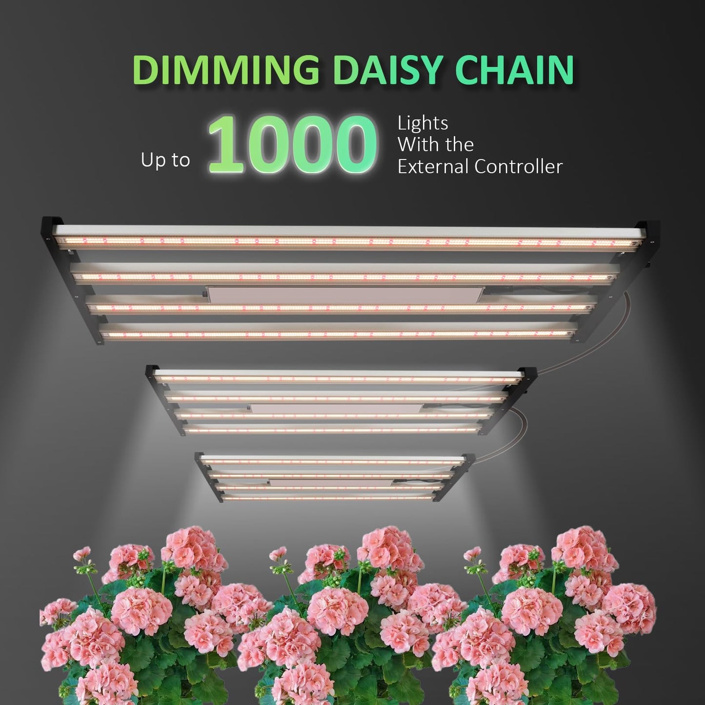 BLOOMINGREEN 480W LED Grow Light for Indoor Plants Full Spectrum,with Samsung LM301B Diodes,Daisy Chain,Dimmable Plant Growing Light for Commercial Growing Farm Greenhouse Grow Tent,Coverage 4X4ft