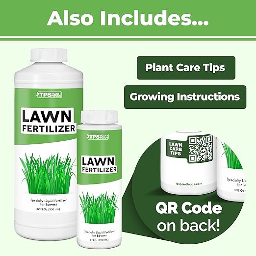 TPS NUTRIENTS Lawn Fertilizer for All Grass and Lawn Types, Liquid Plant Food, 32 oz (1 Quart)