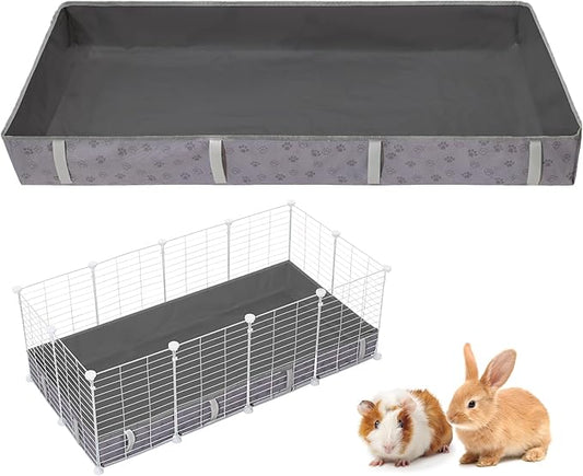 Waterproof Guinea Pig Cage Liner,Washable Tarp Bottom Base,Cage Liners for Small Animals,Hamster Chinchilla Hedgehog Ferret Rabbit. (Dark Grey-Paw, 24" X 24")