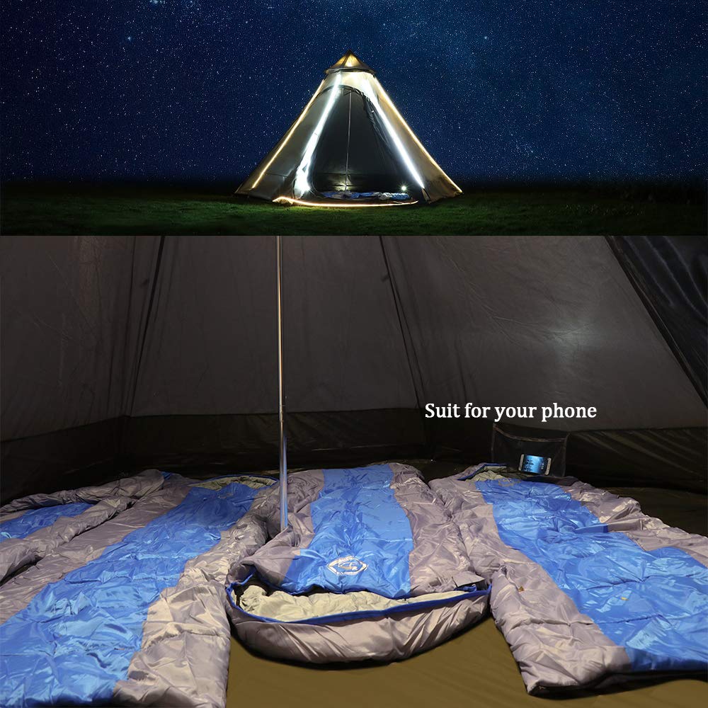 12'x10'x8'Dome Camping Tent 5-6 Person 4 Season Double Layers Waterproof Anti-UV Windproof Tents Family Outdoor Camping Tent(White)