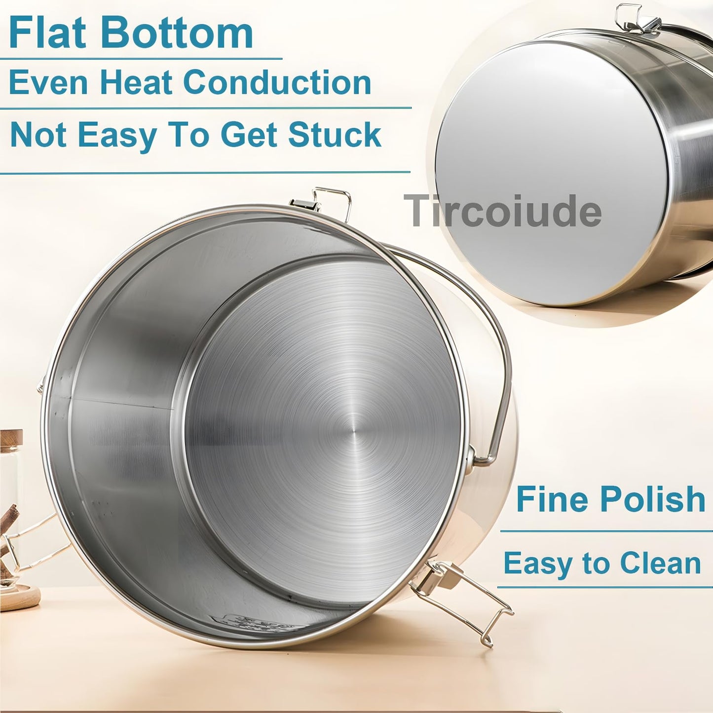Tircoiude 304 Stainless Steel Kitchen Airtight Canister, 12L 3.1 gal Rice Oil Food Storage Bucket Transport Can with andles Airtight Lid for Rice Flour Grain Coffee Bean Pail Container