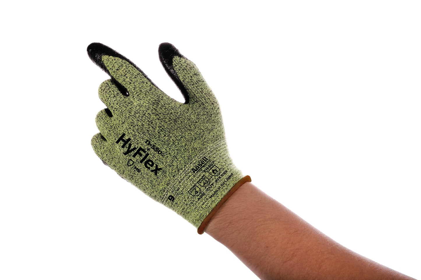 Ansell HyFlex 11-550 VP Mechanical Protection Gloves - L, Green and Black (Case of 144)