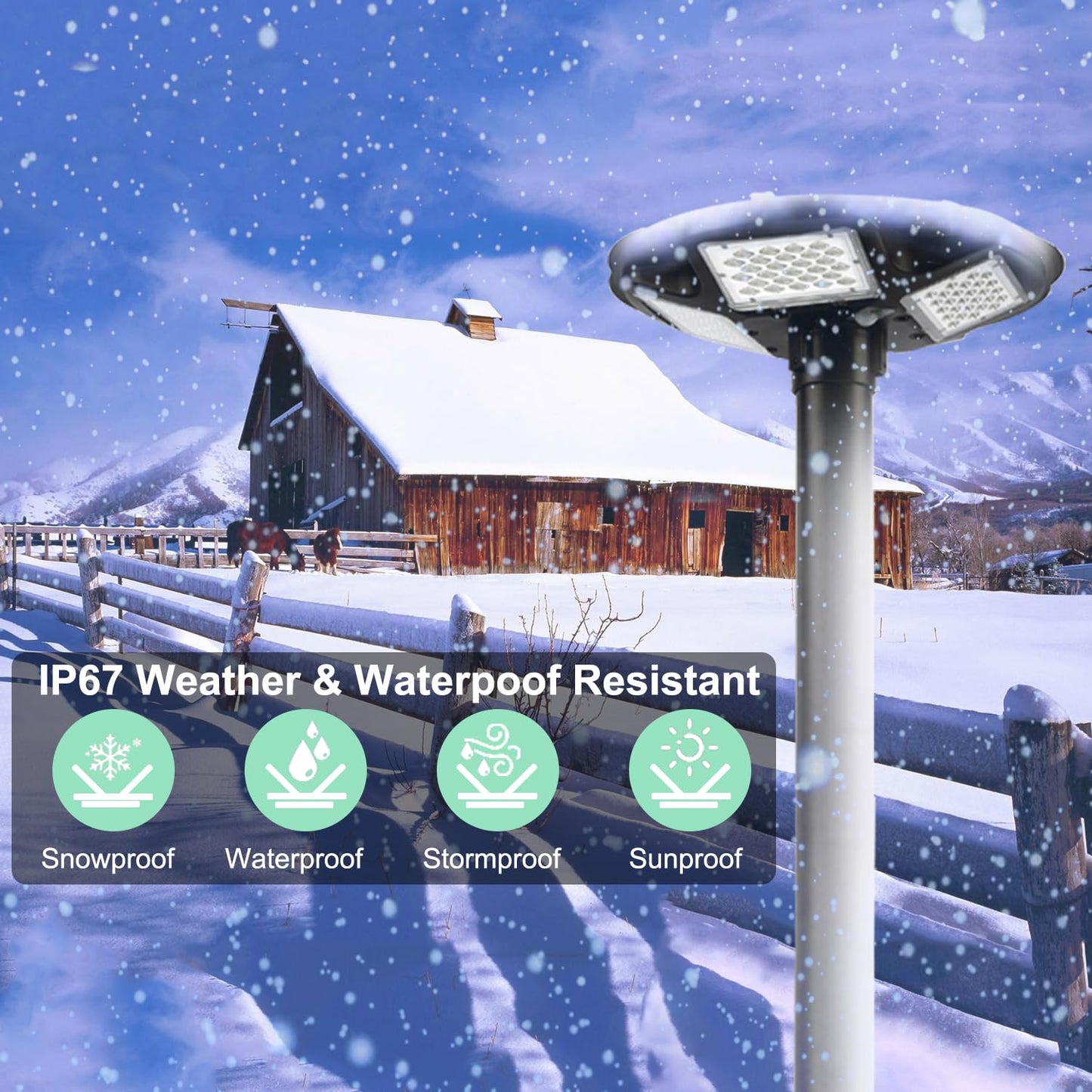 HCOOR Solar Lamp Post Light with 98 inch Pole IP67 Waterproof Outdoor Post Lamp Auto Dusk to Dawn Landscape Path Lights with Remote for Lawn Pathway Driveway Yard