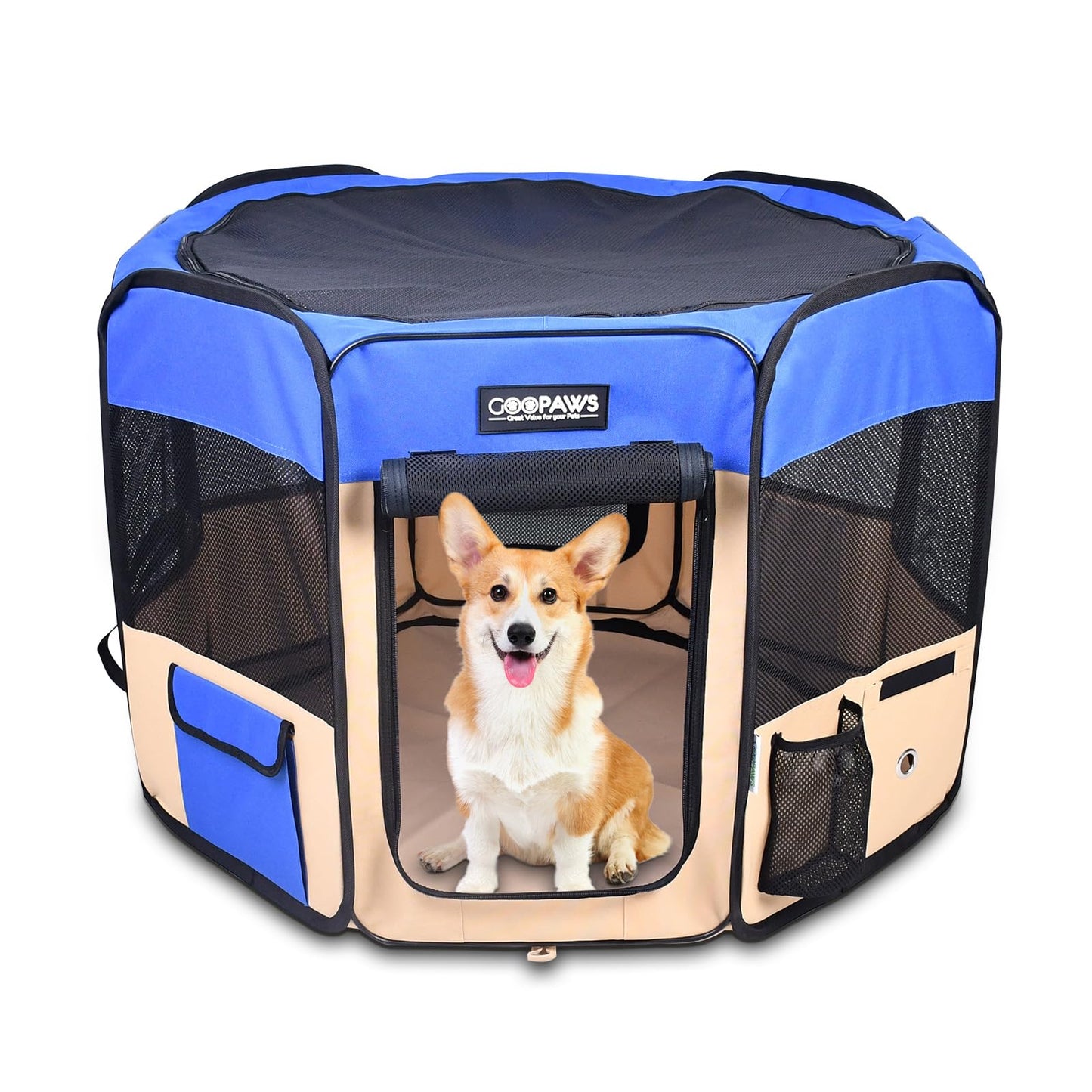 JESPET Pet Dog Playpens 36", 45" & 61" Portable Soft Dog Exercise Pen Kennel with Carry Bag for Puppy Cats Kittens Rabbits, Indoor/Outdoor Use