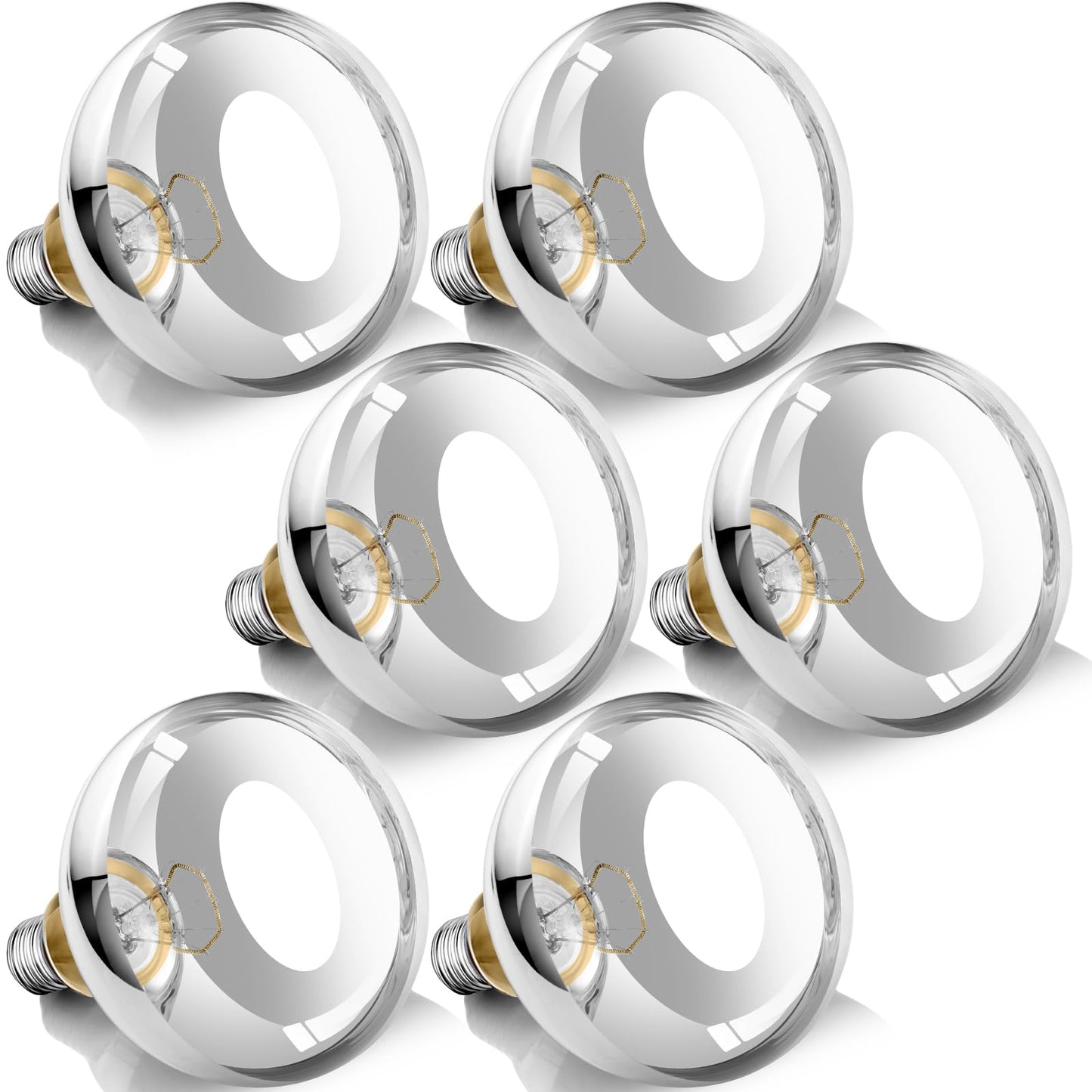 VORIGY 250W Heat Lamp Bulbs, 8000 Hours Rated, R40 Bathroom Shower Incandescent Light Bulb, Infrared Heating for Chickens, Reptiles, Pets, Food, E26 Base, 6 Pack