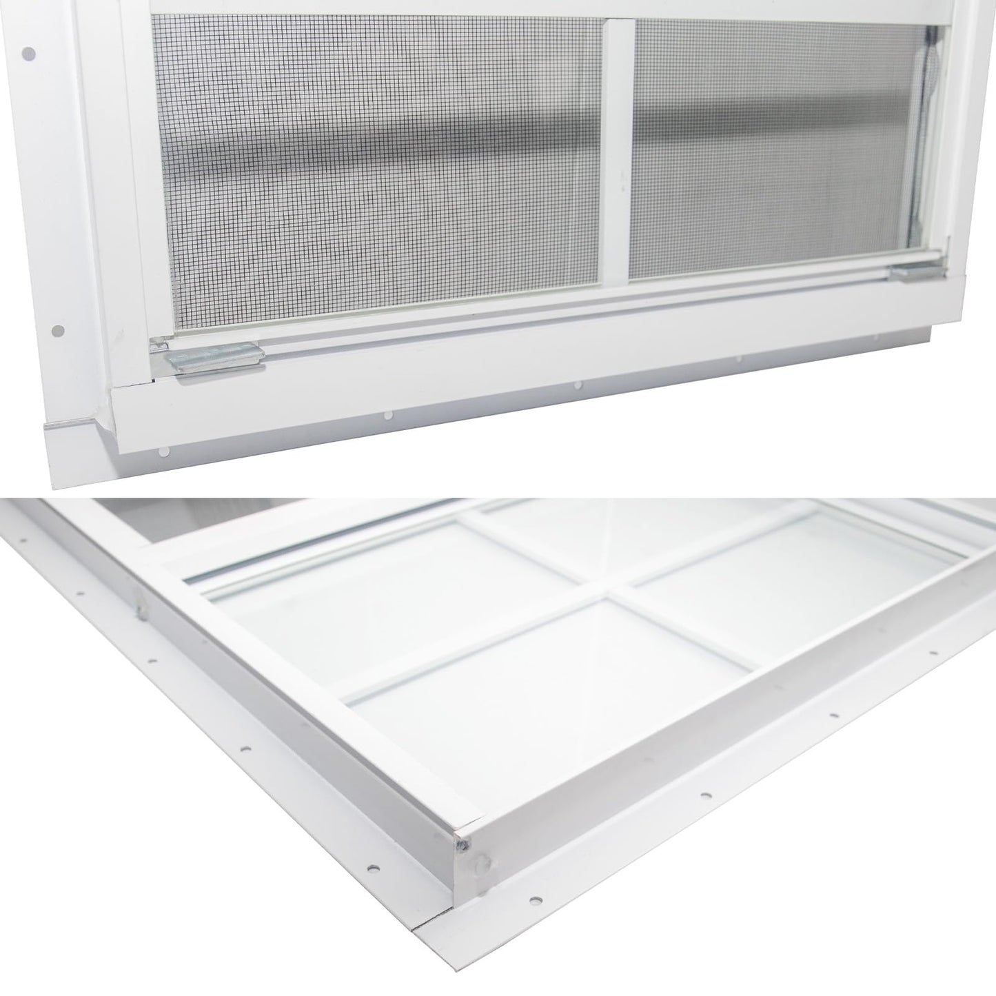 NeatiEase 2 Pack Shed Window, 12 x 18 Flush Mount Window with Tempered Glass and Fiberglass Screen for Shed, Chicken Coop, Playhouse, Household, Garage