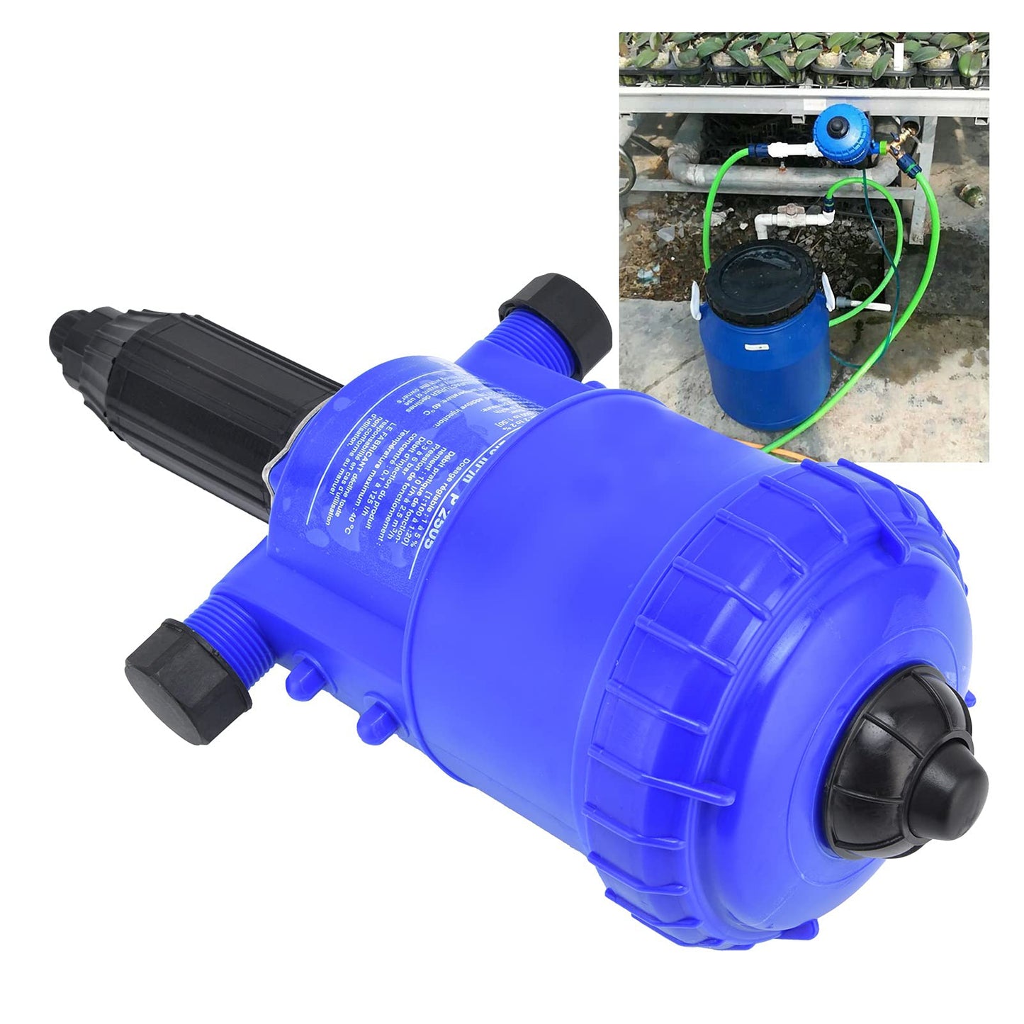 Tuzoo G3/4 to G1 0.2-2% Fertilizer Injector, Chemical Dispenser Drip Irrigation Kit