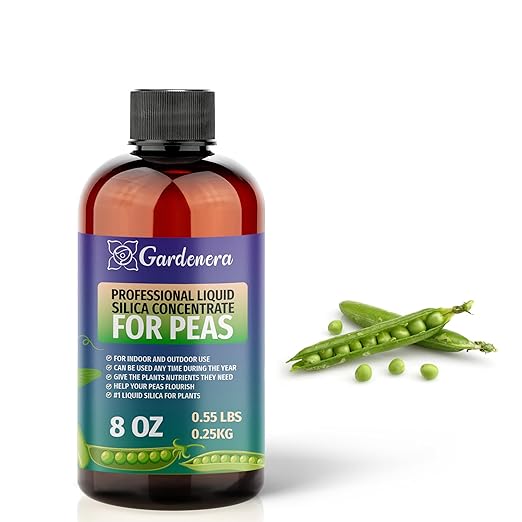 𝐏𝐑𝐄𝐌𝐈𝐔𝐌 Liquid Silica Plant Supplement - 8oz (250mL) - PEAS Plants Liquid Silica Boost Fertilizer - Stronger Stems & Healthy Leaves for Indoor & Outdoor Peas Plants (Makes 45 Gallons)
