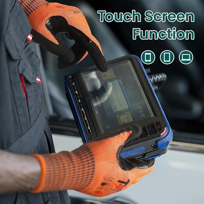 2 Pairs Highest Level Cut Resistant Gloves, ANSI A9 Cut Proof Work Gloves, Touch-Screen Compatible, Durable Cutting Gloves for Fishing, Men&Women Heavy Duty