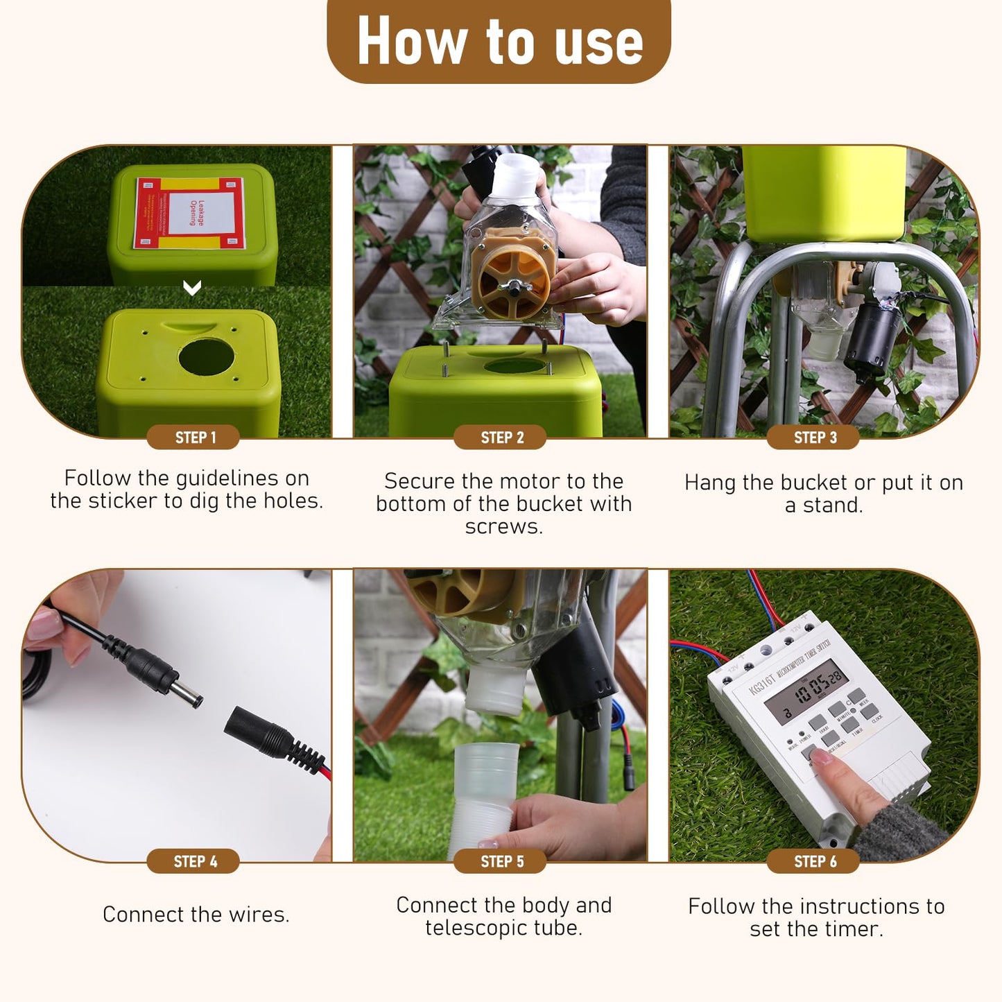 PKNYBZH Timed Automatic Chicken Feeder and Duck Feeder, Timed Poultry Feederer Great for Chickens, Ducks, Geese, Pigeons, Fish, Dogs, Fish, Cats