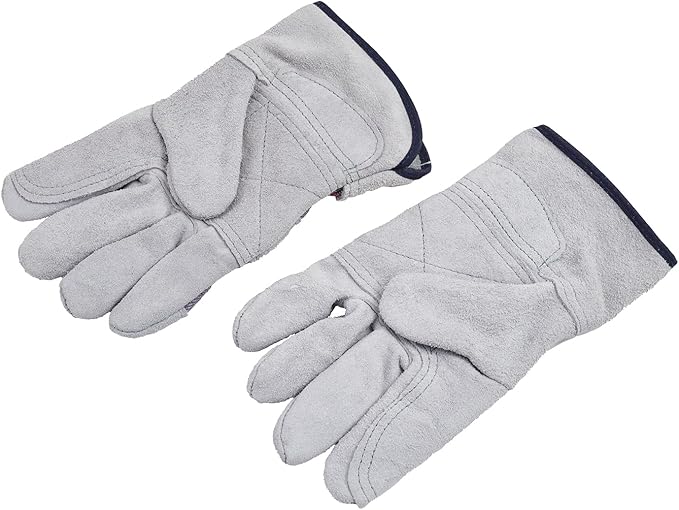 SATA Heavy Duty Halfleather Work Gloves, Doublelayer Cowhide, Cotton Lining, Leather Palm, Gardening, Yard Gloves