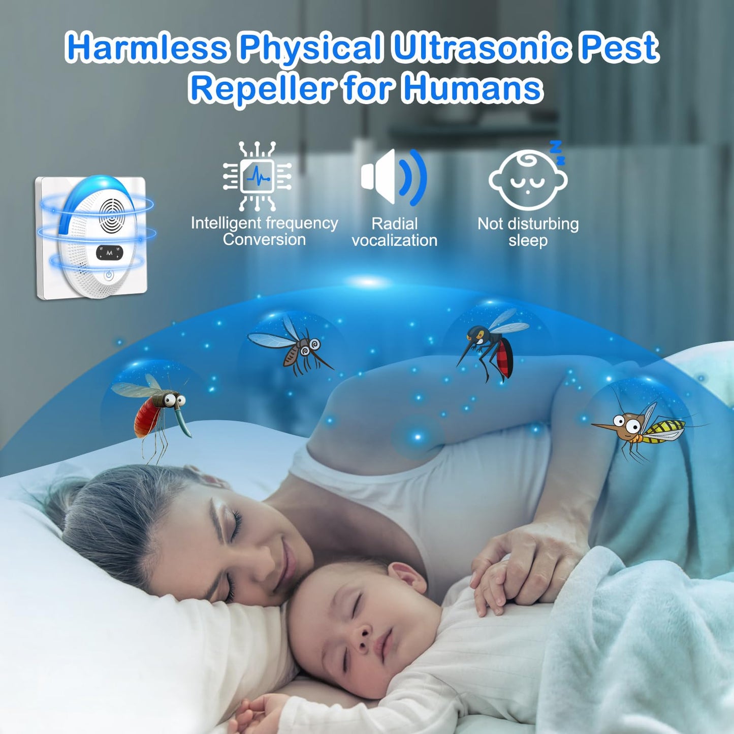 Seozio Ultrasonic Pest Repeller Indoor, Mouse Repellent, Pest Control, Pest Repellent for Home,Kitchen, Office, Warehouse, Hotel 6 Packs