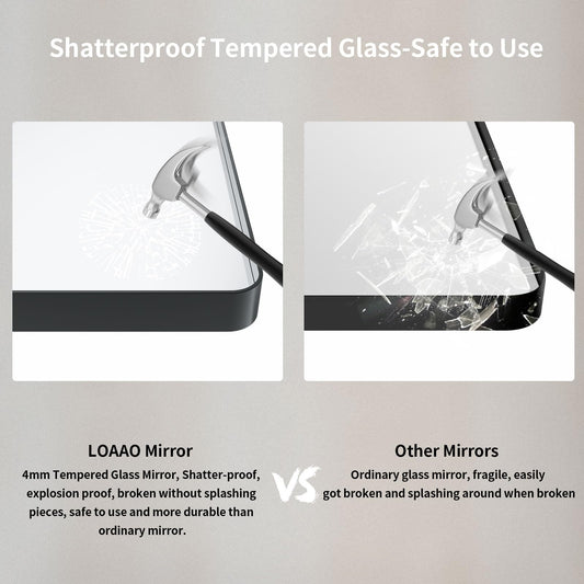 LOAAO 77X36 Inch Black Metal Framed Bathroom Mirror for Wall, Matte Black Bathroom Vanity Mirror Farmhouse, Large Rounded Rectangle Mirror, Anti-Rust, Tempered Glass, Hangs Horizontally or Vertically