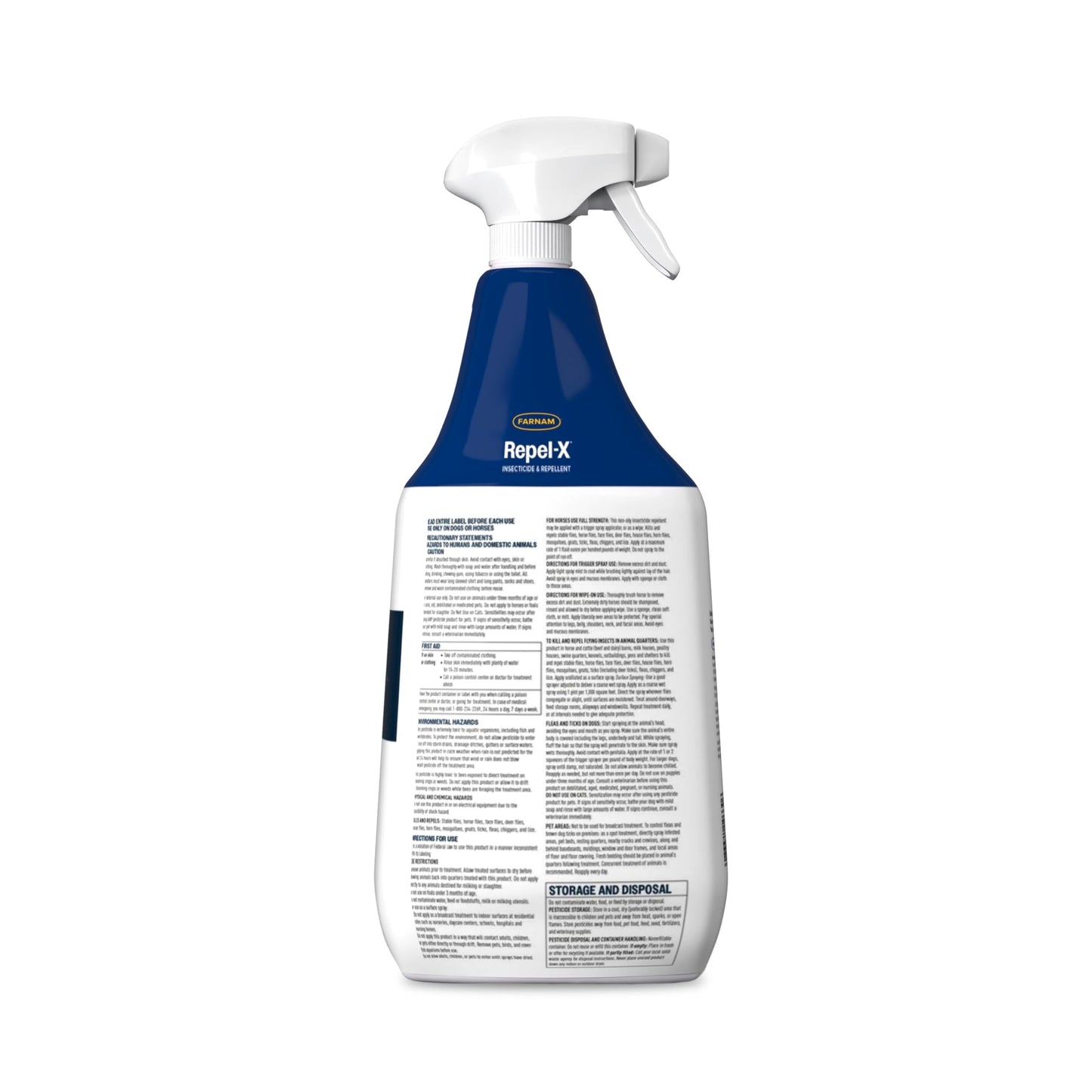 Farnam Repel-X Insecticide & Repellent Water-based Fly Spray for Horses, Dogs and Premises, 32 Ounces