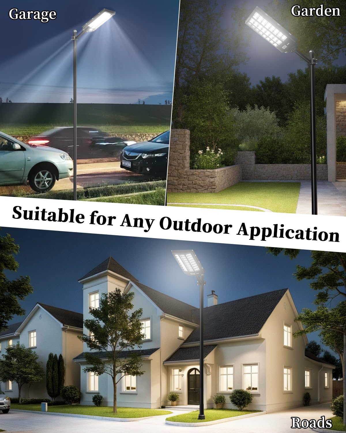 Ofuray Of-8800W Solar Street Lights Outdoor, 6500k Solar Security Flood Parking Lot Lights Dusk to Dawn,IP67 Waterproof Led with Remote Control Motion for Street,Court,Barn
