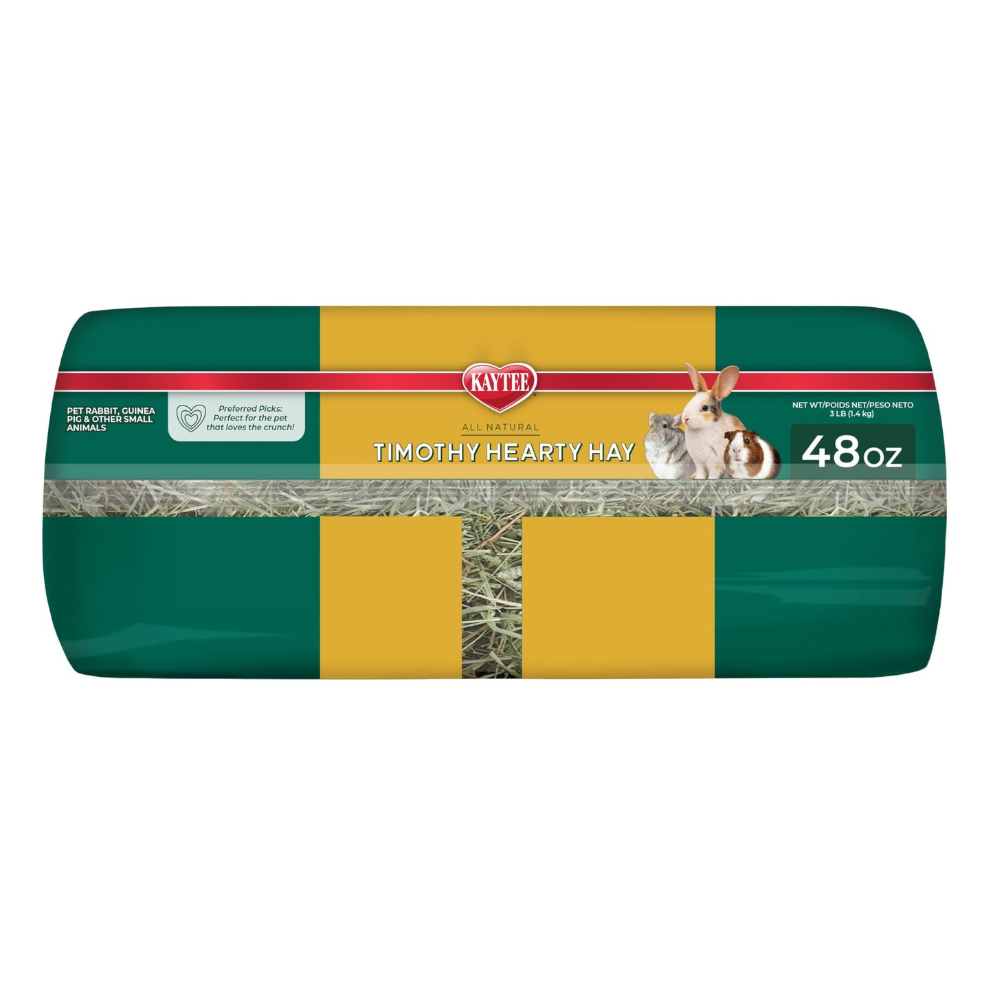 Kaytee Timothy Hearty Hay for Guinea Pigs, Rabbits & Other Small Animals, 48 oz