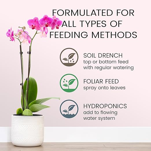 Purived 16oz Orchid Liquid Fertilizer - Makes 50 Gallons, Boosts Blooms & Root Strength, Ideal for Phalaenopsis, Dendrobium & More, Supports Vibrant, Long-Lasting Flowers, Made in USA
