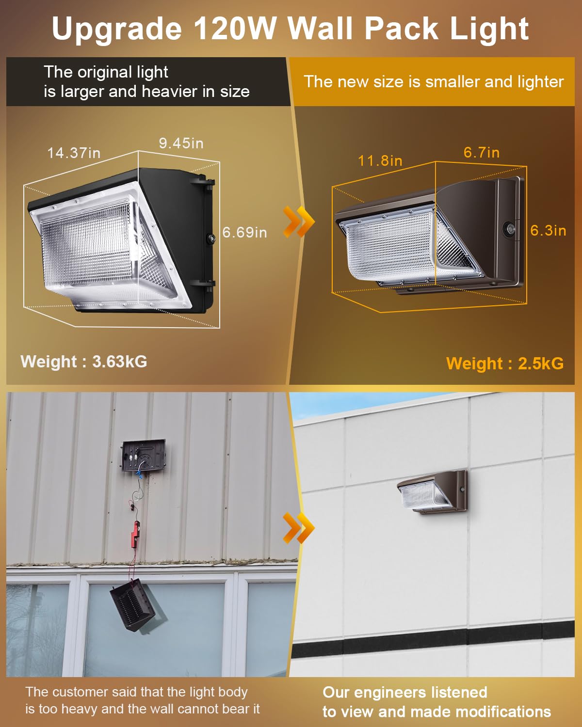 10 Packs LED Wall Pack Light - Size Update Dusk to Dawn Outdoor Lighting with Photocell Commercial Industrial Lights for Bay,Shop,Garage,Barn,Warehouse,Building,Yard 5000K