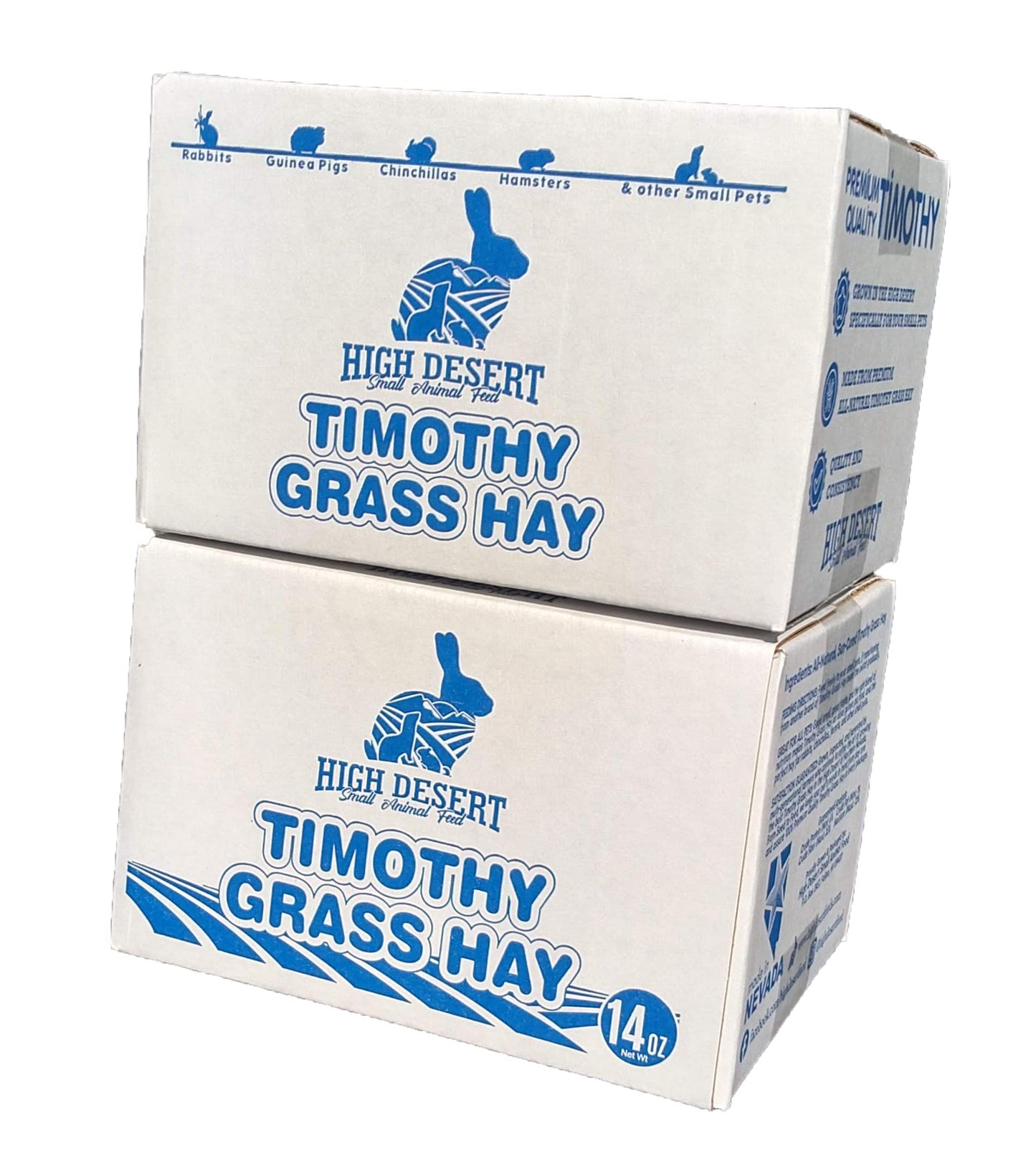 High Desert 2nd Cutting Timothy Grass Hay for Rabbits, Guinea Pigs, Chinchillas & Small Pets – Premium Hand-Packed Natural Hay, High-Fiber, Additive-Free, Grown in USA – 14 Oz Box
