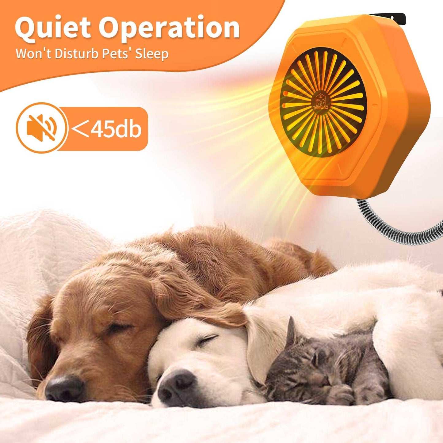 800W Dog House Heater, Wall-Mounted, 10ft Anti-Bite Cord, Waterproof, Overheat Protection, Outdoor Pet Heater for Chicken Coop, Kennels, Barns, and Rabbit Cages