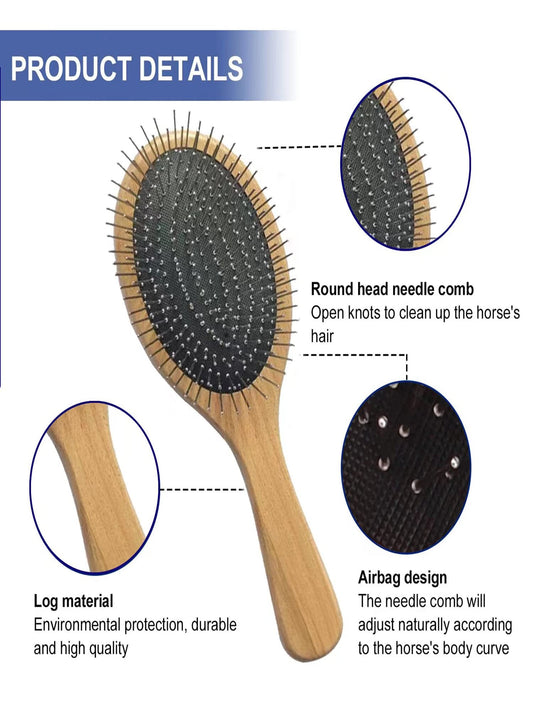 Ueemph Horse Grooming Kit (12-Piece): Brushes, Storage Bag, Sweat Scraper, Mane Comb, Grooming Gloves, Horse Gift for Girls (Black)