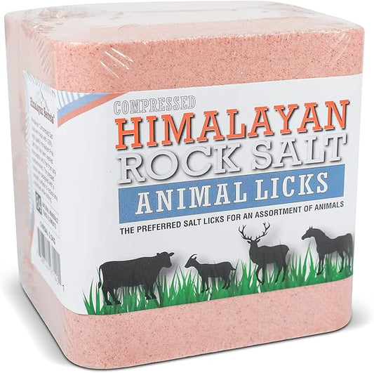 Himalayan Secrets® 5.5LB (2.5KG) Compressed Pink Himalayan Salt Lick | for Livestock and Wildlife Animals | 100% Pure & Natural Feed Salt Block | Natural Minerals and Trace Elements