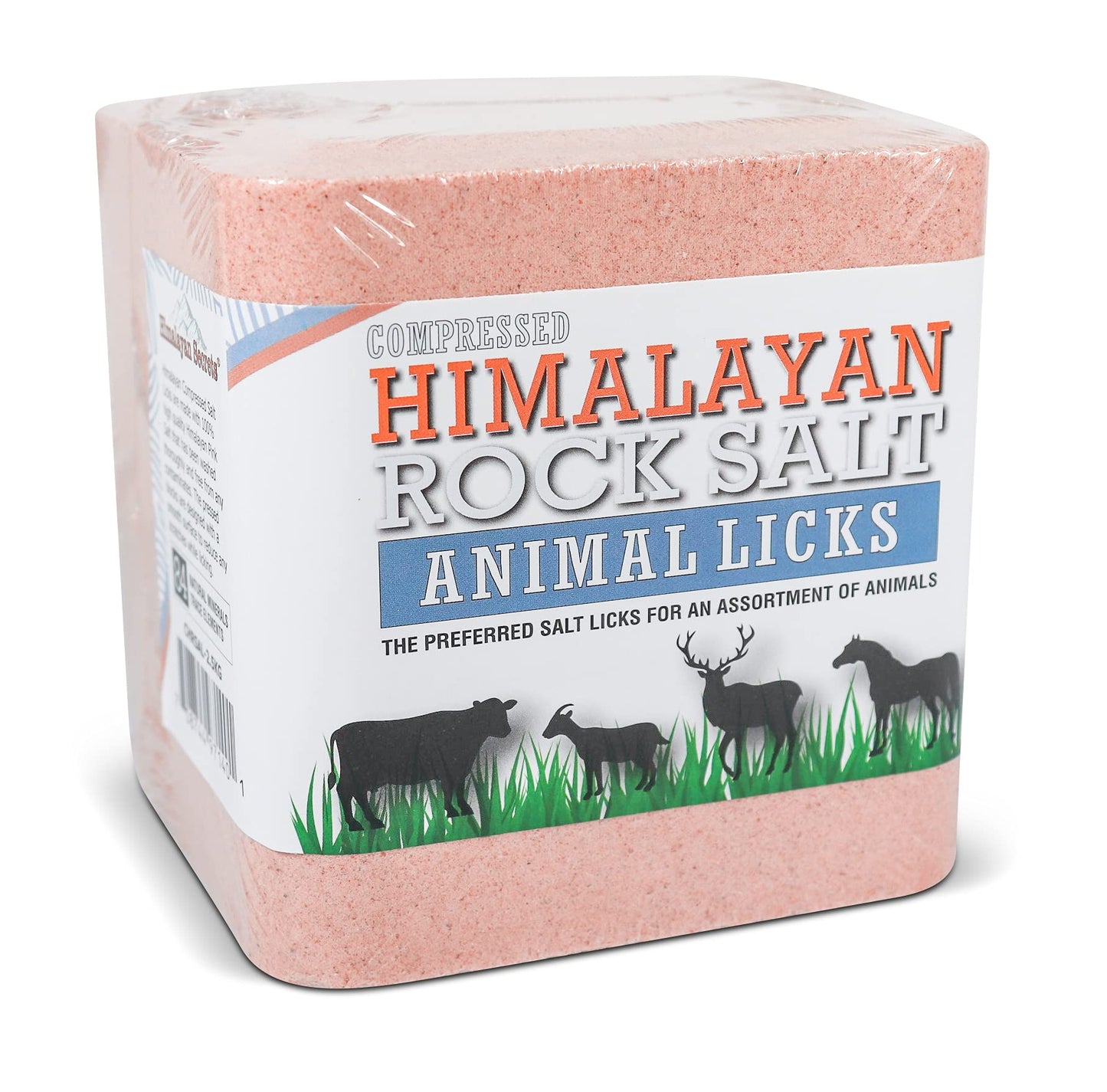 Himalayan Secrets® 5.5LB (2.5KG) Compressed Pink Himalayan Salt Lick | for Livestock and Wildlife Animals | 100% Pure & Natural Feed Salt Block | Natural Minerals and Trace Elements