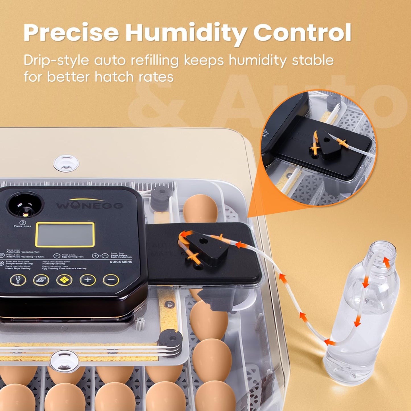 Cheeglu 48 Incubators for Hatching Eggs, Egg Incubator with Automatic Egg Turning and Humidity Control, Temp Control, Egg Candler, Auto Water Refilling, Incubator for Chicken Eggs, Duck and Quail Eggs