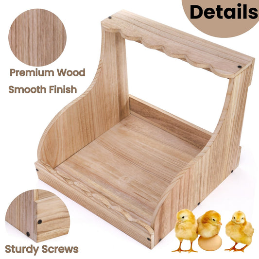 Tlence Single Compartment Hens Nesting Box, 14.5 x 13.75 x 13 Inch Wood Chicken Laying Eggs Boxes, Large Heavy Duty Chicken Coop Nest Box Accessories for Duck Birds Poultry, Easy Assembly