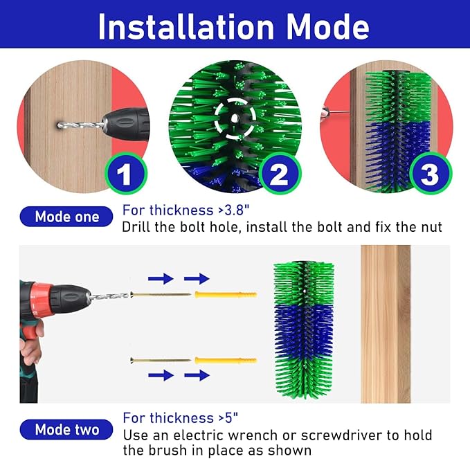 CONLI Livestock Scratching Brush with 4 Screws, Horse Brush with Plastic Bristles for Grooming, Cow Scratcher Goat Scratching Post, Full Massage Grooming Brushes for Horse Sheep Cattle Pig (Green)